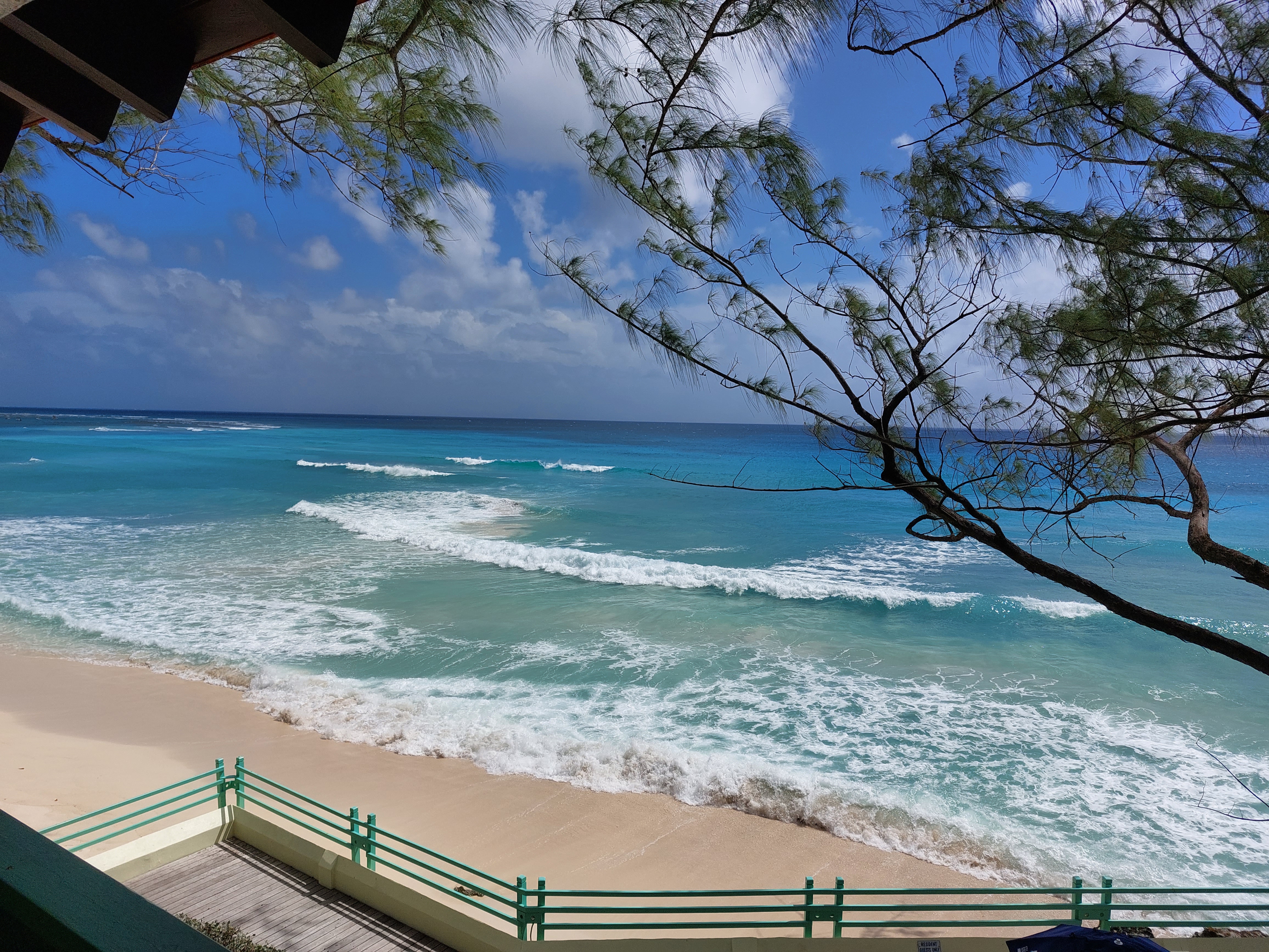 Beach view from the hotel I quarantined at for 14 days in Barbados in 2021